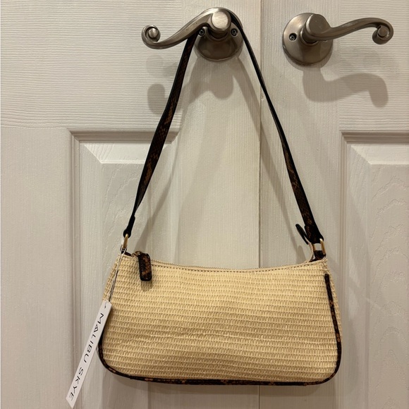 Malibu Skye Handbags - Malibu Skye Brown Snake Print Shoulder Bag